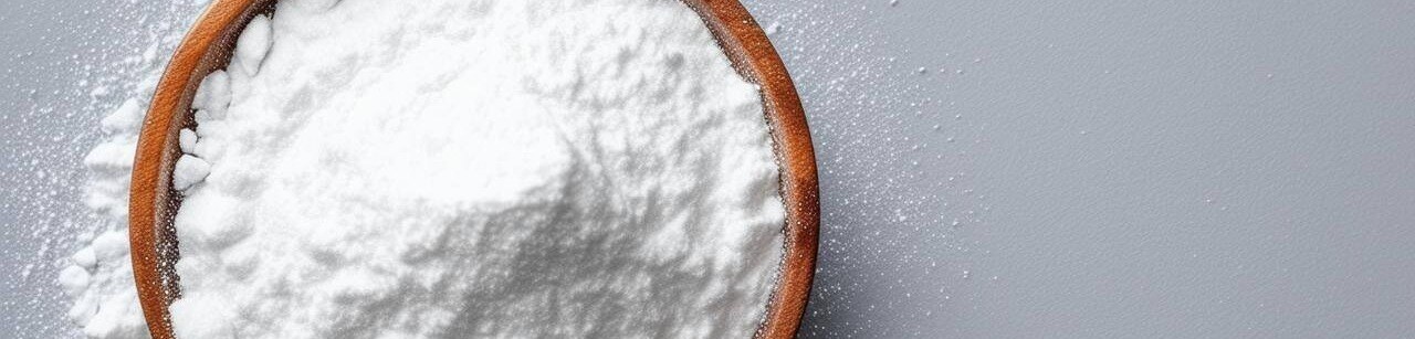 Baking soda isolated on gray background-1