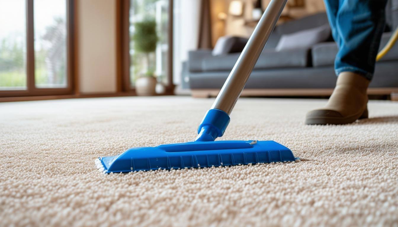 A carpet being cleaned