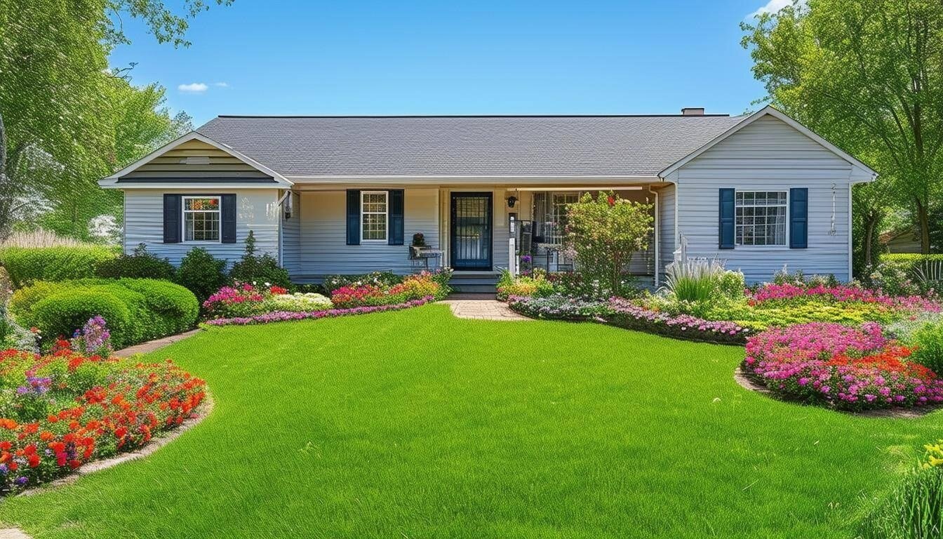 The front yard of a house.