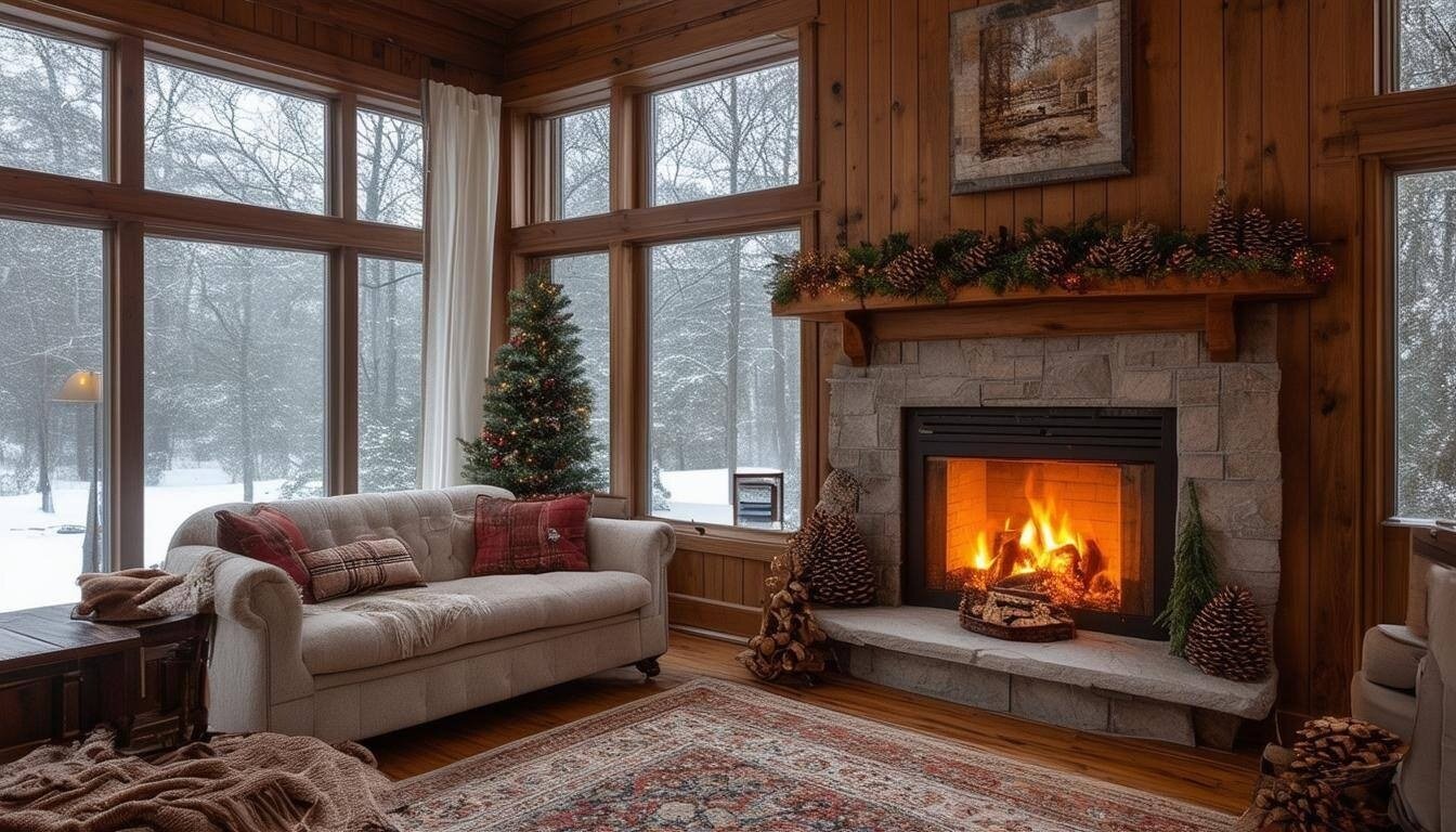 a cozy living room during winter