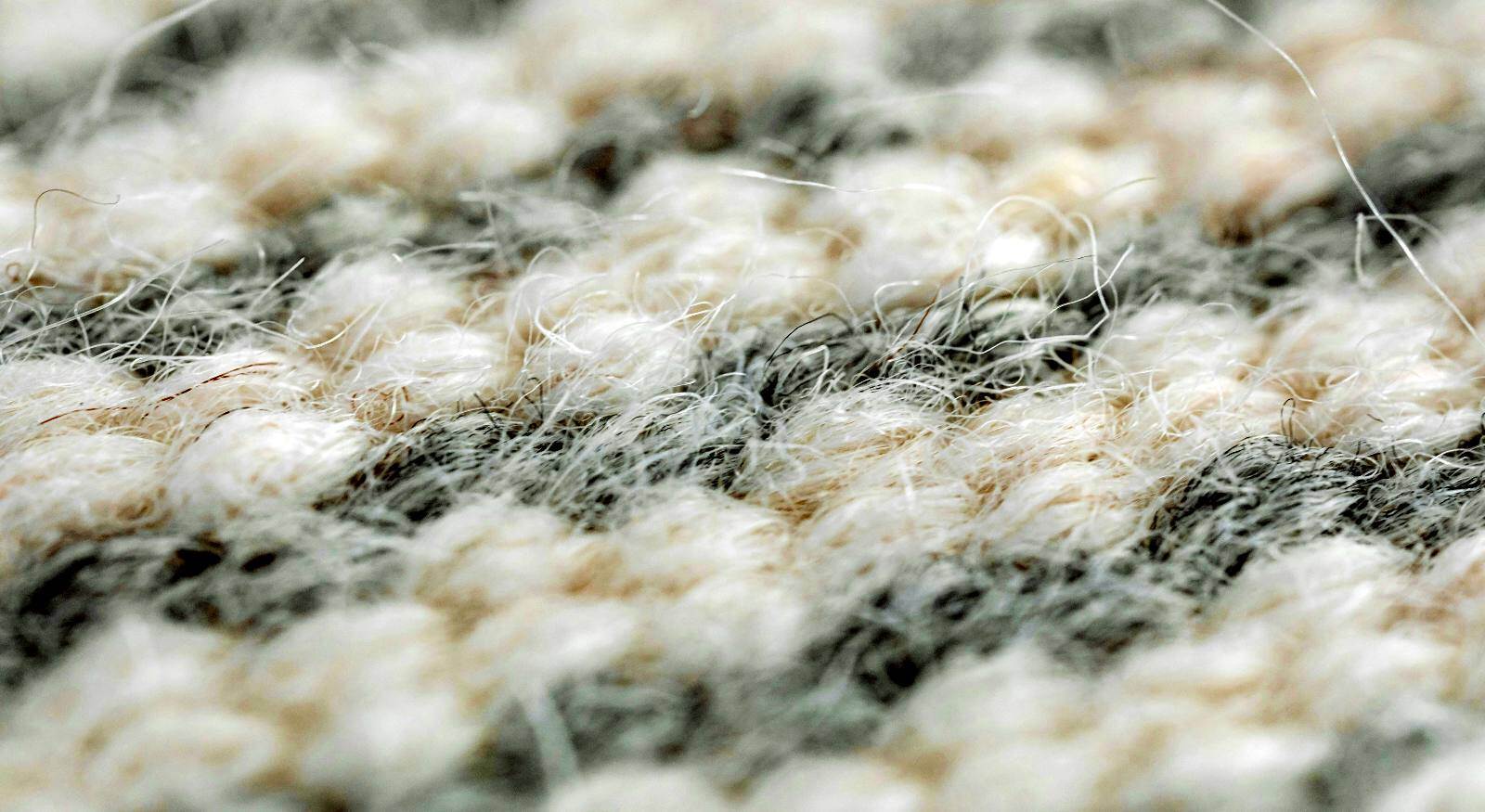 A close up of carpet fibers.